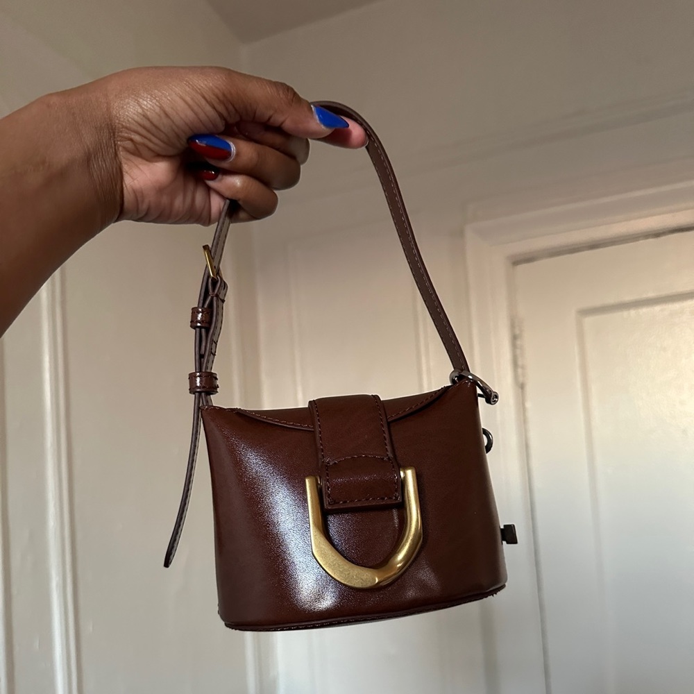 Charles & Keith Gabine Bucket Bag (Chocolate)